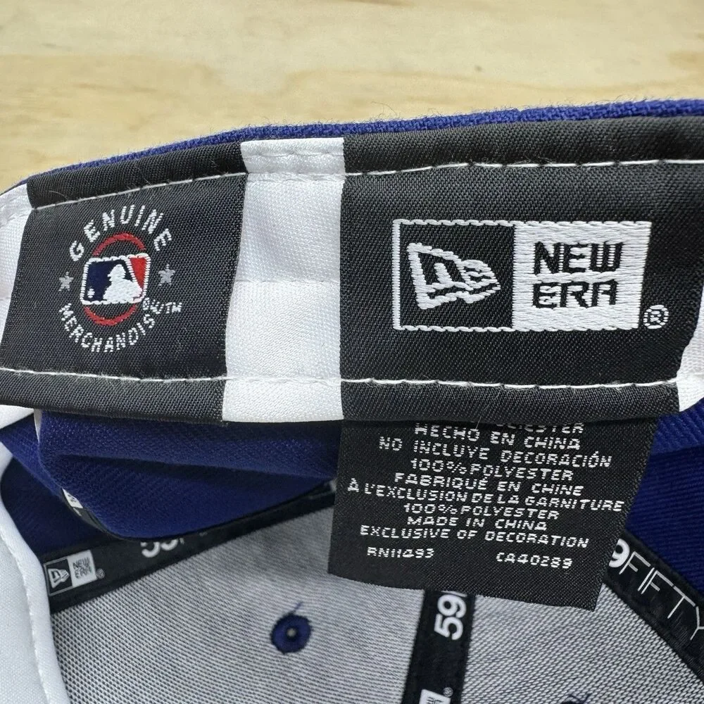 NEW Los Angeles Dodgers New Era 59Fifty Stacked Logo Fitted Cap Hat Blue 7 3/4